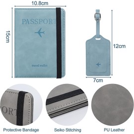 Porta Pasaporte y Visa con Etiquetas de Equipaje Maletas 2 Pcs Cartera