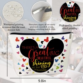 CLHHM Cute Cartoon Mouse Makeup Bag for Animal Lovers, Portable Cosmetic Pouch Gift for Women, Teens, Best Friend, Sister, Birthday, Graduation, Mother’s Day Gift Idea (Magic Wizard Theme)