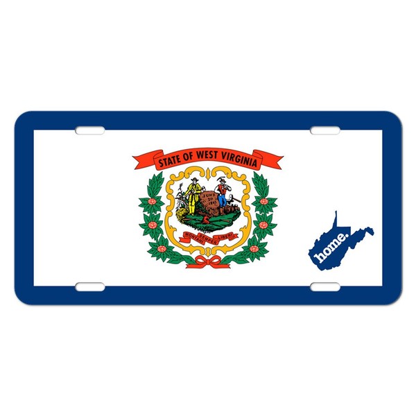 Graphics and More West Virginia WV Home State Novelty Metal Vanity License Tag Plate - Flag