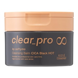 KOSE Softymo Clear Pro Cleansing Balm, CICA, Blackhead Pore Heads, Square Plug Care, Black Hot, 3.2 oz (90 g)