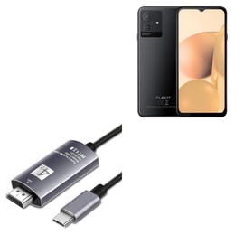 BoxWave Cable Compatible with Cubot Note 50 - SmartDisplay Cable - USB Type-C to HDMI (6 ft), USB C/HDMI Cable - Jet Black