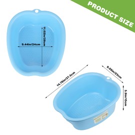 (Blue) - Lemoncy Large Plastic Foot Basin Foot Bath Spa Tub Foot Massage for Soaking Foot,Toe Nails, and Ankles,Pedicure,Improved Sturdy Portable Foot Tub-Blue