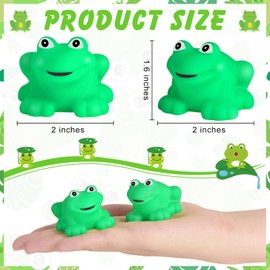 120 Pieces Rubber Frogs Mini Rubber Frogs for Bath Squeak and Float Frogs Green Rubber Frogs Shower Frog Swimming Bathtub Toys for Boys and Girls Shower Bathtub Pool Birthday Party Decoration