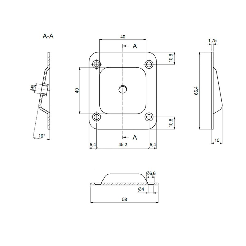 SOTECH Set of 4 10° Table Leg Connectors for Furniture