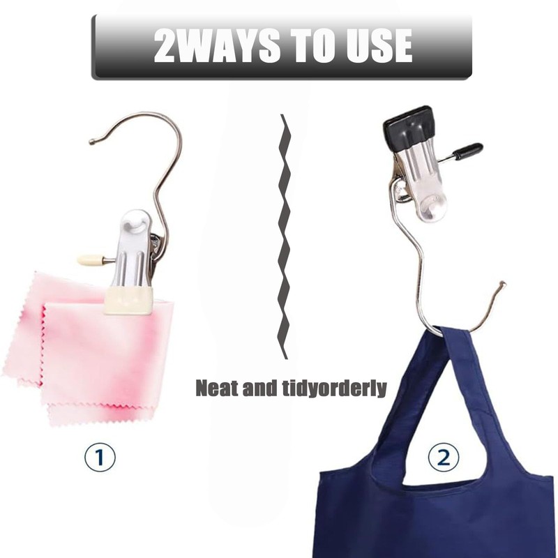 Pack of 20 Portable Laundry Hooks, 360° Rotating Boot Hanger,