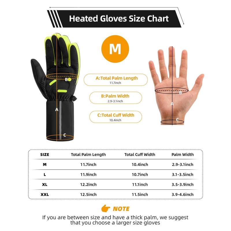 ROCKBROS Smart Heated Gloves for Men Women 3.7V 4000mAH Rechargeable