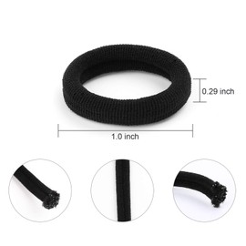 200PCS Black Baby Hair Bands – Mini Seamless Toddler Hair Ties – Soft Toddler Hair Ponytail Holders for Kids Girls, 1 Inch in Diameter, Black, by BAOLI