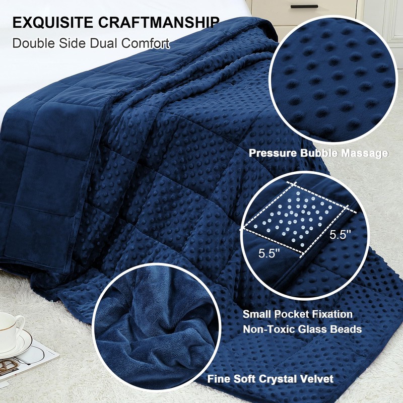 Alomidds Weighted Blanket for Adults, Weighted Blankets Queen Size 60"x80",15lbs,