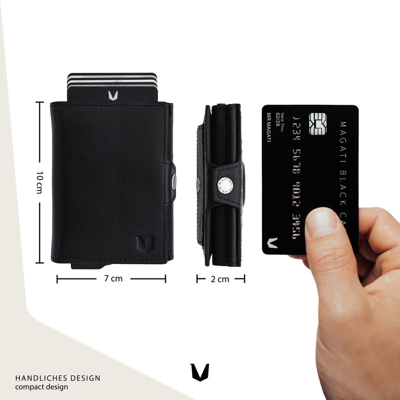 MAGATI MITA Slim Wallet Credit Card Holder with Coin Compartment,