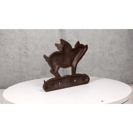 Ebros Gift Cast Iron Whimsical Flying Pig Angel 3-Peg Wall Hook Decorative Sculpture