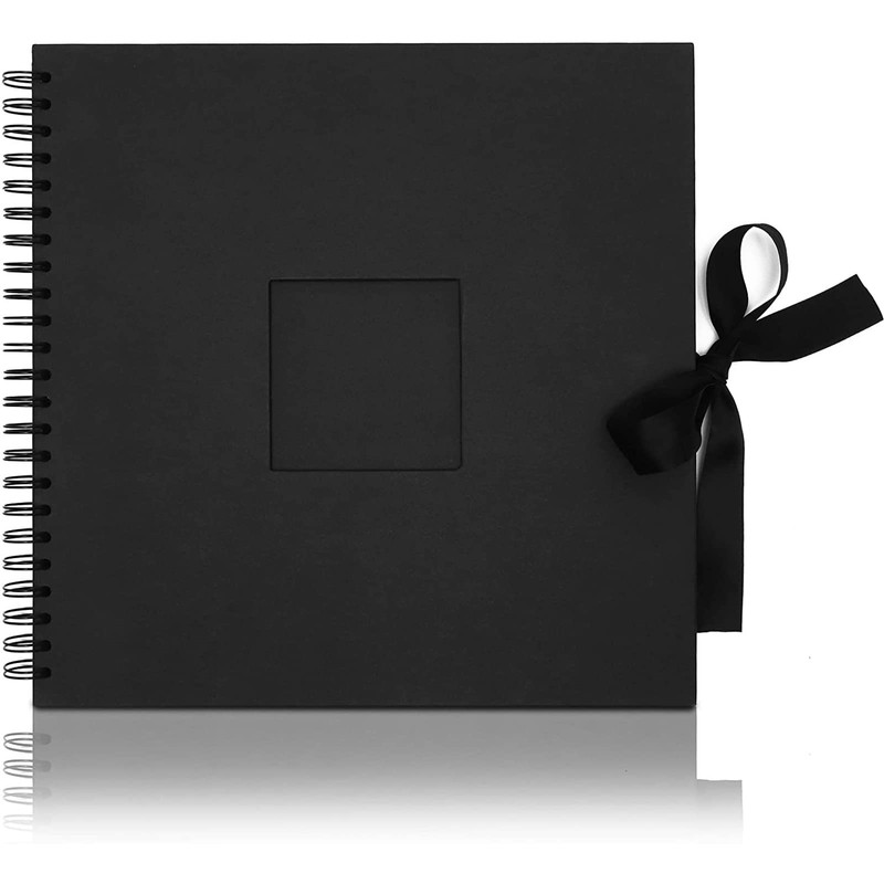 Juvale Spiral-Bound Scrapbook Album - Silk Ribbon Cover for Wedding