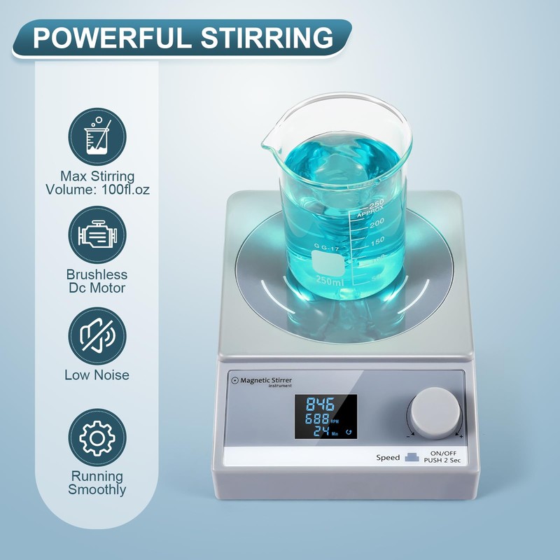 ANZESER Magnetic Stirrer with Timer Switch, 3.5 L Digital Magnetic