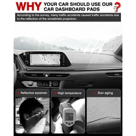 Autorder Dashboard Cover Mat for 2020 2021 2022 2023 Hyundai Sonata Accessories Dash Cover Flannel Dash Mat Sunshade Glare UV Rays Protector