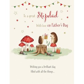 Father's Day Card, to a Great Stepdad - 8 x 6 inches - Piccadilly Greetings