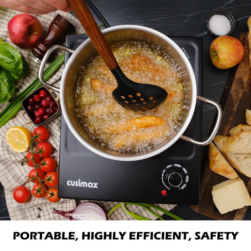 CUSIMAX Hot Plate, Single Burner Electric Cooktop, 1500W Electric Burner