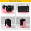 Rieibi Camera Case For Canon PowerShot V1, Pu Leather Half