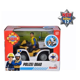Simba 109251093 Fireman Sam Police Quad with Malcolm Figure, with Accessories, Season 12, from 3 Years