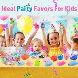 PNIOTAIN 18 Pcs Squeeze Toy Animal Stress Relief Squeeze Toy Set Party Bag Filler Healing Goods Kids Gift Squeeze Toy Animal Cute Killing Time (60)