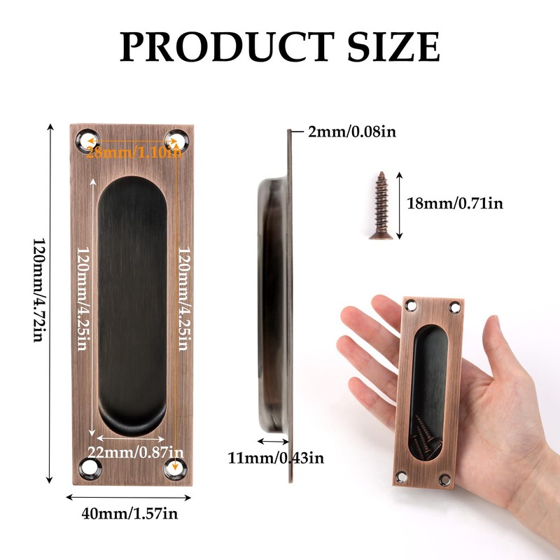 MSMXCS Bronze Brass Flush Mount Pull Handle – FB90 Rectangular