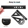 HARFINGTON 4pcs Triangular Ruler Set 20mm Aluminum Ruler Geometric Protractor