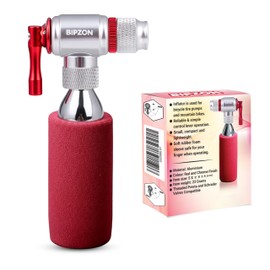 BIPZON CO2 Bike Tyre Inflator - Quick & Easy Cycling Tire Pump, Presta and Schrader Valve Compatible 12g, 16g, 20g & 25g Threaded Cartridges - For Road, MTB & Hybrid Bikes (Cartridges Not Included)