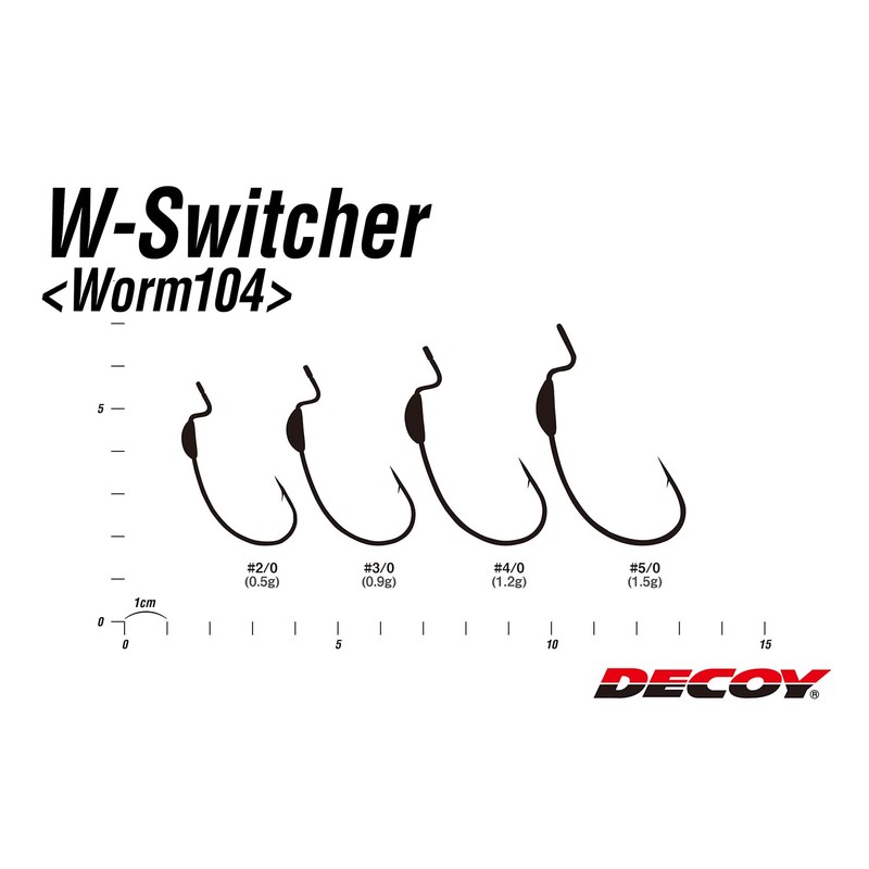 KATSUICHI DECOY Hook W Switcher Worm104 #4/0 Fish Hook