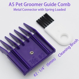 Professional A5 Style Animal Hair Clipper Attachment Guard Guide Cutting Combs 76926-900, Compatible with Oster Classic 76 A5 Andis AG BG Wahl KM Pet Groomers(Purple, #2-6mm)