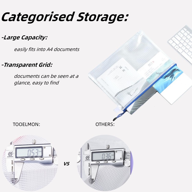 12Pcs Plastic Wallets A5 Zip Lock Folders, Waterproof Document Wallet