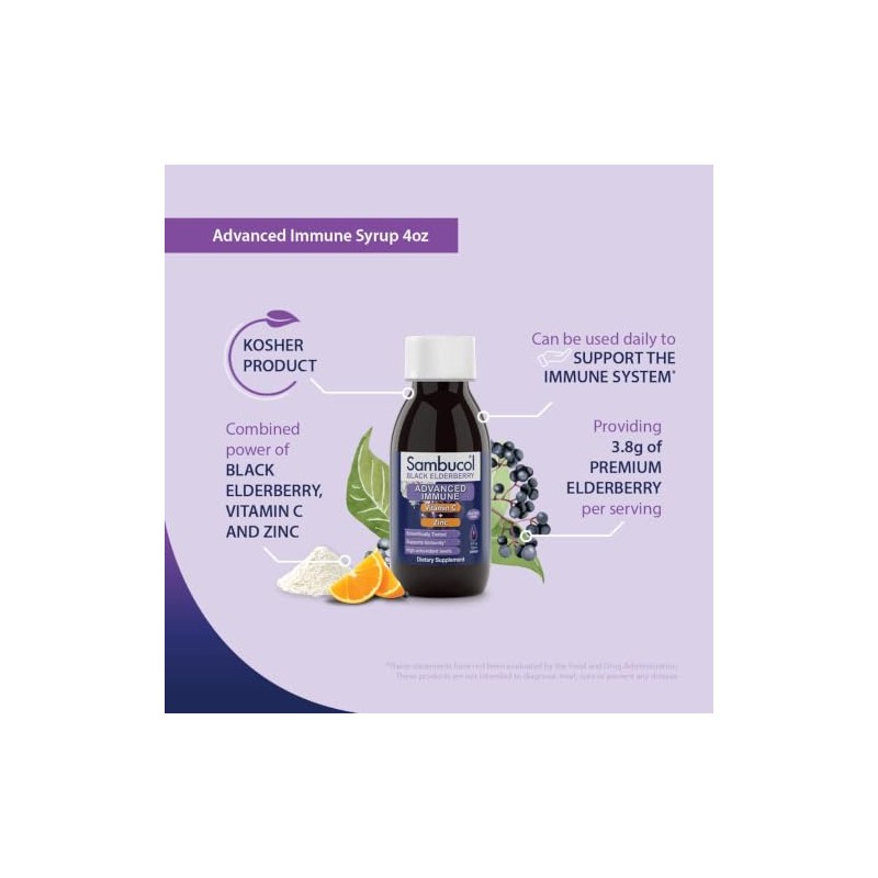Sambucol Advanced Black Elderberry Syrup - Elderberry Syrup with Zinc
