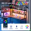 Pamray 60 Inch L Shaped Gaming Desk with Shelves and