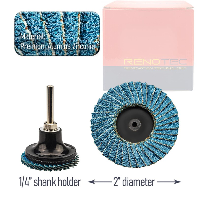 RENOTEC 30 Pcs 2 Inch Mini Flap Disc, Zirconia High