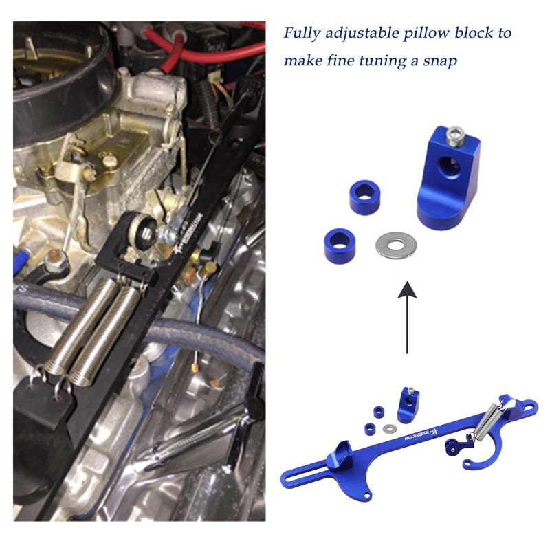 4150/4160 Carburetor Throttle Cable Bracket Billet Blue