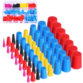 200 Pcs 8-Sizes Silicone Plugs for Round Holes, Tapered Plug Kit, 1/16" to 5/8" High Temperature Resistant Hole Plugs, Powder Coating Plugs for Coating, Round Hole, Painting Protection