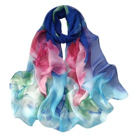 Pokeedioty Scarfs for Women Lightweight Fashion Scarves Elegant Floral Pattern Sheer Scarfs (Y-163)