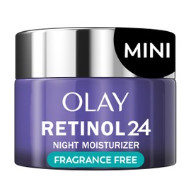 Olay Retinol 24 Face Moisturizer, Anti-Aging Night Cream for Women, Trial Size, Fragrance-Free, Non Greasy - Anti-Wrinkle, Smooth Fine Lines, Tightening Skin Care - Peptides, Glycerin, 0.5 Oz