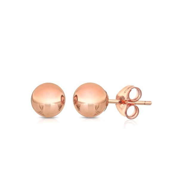 Pori Jewelers Premium 14K Rose Gold 3MM Ball Stud Earrings