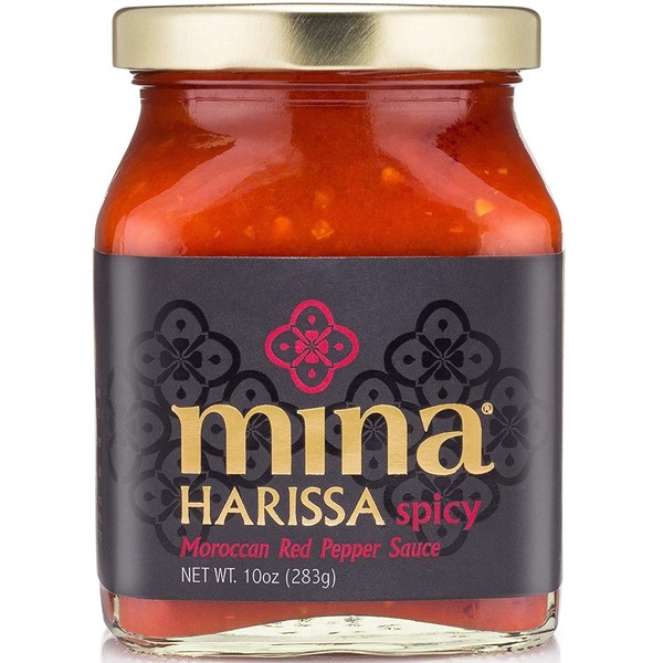 Mina Harissa Hot Sauce, Excite Your Senses with Gourmet Moroccan Heat, Spicy Red Chili Sauce with a Tangy Twist (10 Ounces) (Pack of 6)