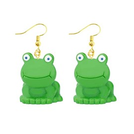 Frog Earrings, Cute Novelty Fun Dangle Style in a Gift Bag