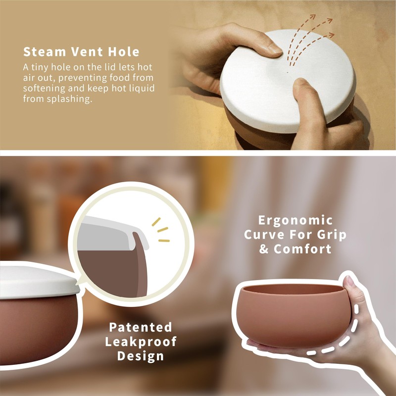 Beso Vida Silicone Bowl Set of 3 with Lids –