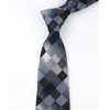 Elfeves Men's Classic Designer Plaid Ties Checks Patchwork Necktie Black