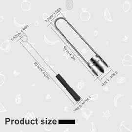 CHSEROK 1 Stück Apfelkernausstecher, 1 Stück Pfefferentkerner, Edelstahl Gemüse und Obstentkerner, mit Kann Aufgehängt Werden Griff, für Küchen, Obstläden, Restaurants