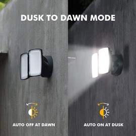 LUTEC LED 3000 Lumen 32W 5000K Integrated Dual-Head Floodlight Outdoor Dusk to Dawn Waterproof Exterior Security Wall Light for Patio Garden Yard