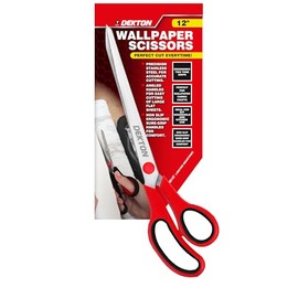 Dekton 12" Wallpaper Scissors | Precision Stainless Steel Blades for Accurate Cutting | Non-Slip Ergonomic Handles | Angled Handles for Easy Cutting | Perfect for Fabric, Crafts and Wallpaper