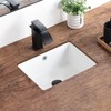 Small Undermount Bathroom Sink 16 Inch White Rectangular Porcelain Ceramic