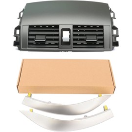 GXARTS Center Dash A/C Outlet Air Vent Panel And Strip Trim Compatible with Toyota Corolla 2008 2009 2010 2011 2012 2013 55670-02160 55663-02060 55435-02220 55436-02180