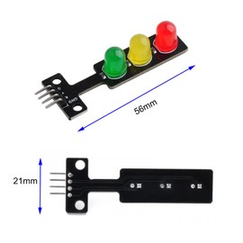 Wishiot Mini Traffic Light LED Display Module DC5V Red Yellow Green LED Module with F/M F/F Dupont Cable for Arduino Micro:Bit(Pack of 5)