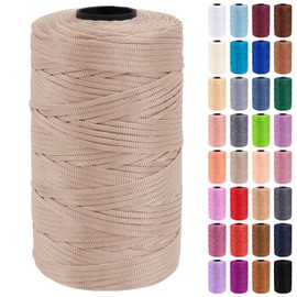Uiopa Makramee Garn 3mm x 200m Polypropylen Flache Macrame Cord Makramee Band Makramee Schnur Farbig für Häkeln, Stricken, Dekoration, DIY Handwerk