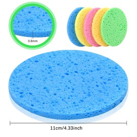 10 Pieces Face Wash Sponge, Natural Cellulose Face Cleansing Sponge for Facial Spa Massage Makeup Remover (5 Colours) (Oval)