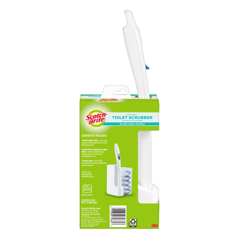 Scotch-Brite Disposable Toilet Scrubber Starter Kit, Disposable Refills with Built-In