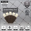 70 Warm White LED StretchNet Pro Expandable Christmas Net Lights